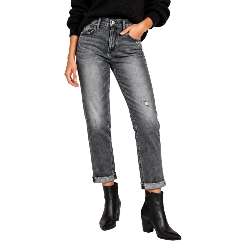 Moussy Vintage Womens Size 29 Gray Cadet Distressed Ankle Made In Japan Denim